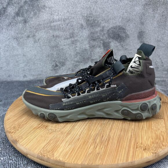 Nike ISPA React Runner Shoes Mens Size 5 Olive Black Orange AR8555-200 - Picture 4 of 11